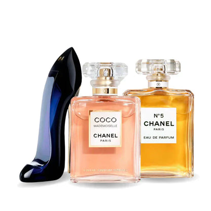 Coffret 3 Parfums: GOOD GIRL, COCO MADEMOISELLE y Chanel Nº5 100ml