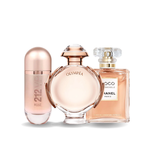 Coffret 3 Parfums: Carolina Herrera 212 VIP ROSÉ, Paco Rabanne OLYMPÉA, Chanel COCO MADEMOISELLE (Eau de Parfum)