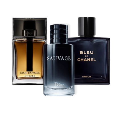 Coffret 3 Parfums: Sauvage Dior, Bleu de Chanel, y Dior Homme Intense 100ml