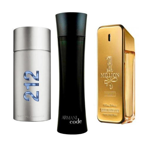 Coffret 3 Parfums: 212 Men NYC, Paco Rabanne One Milion y Armani Code Homme 100ml