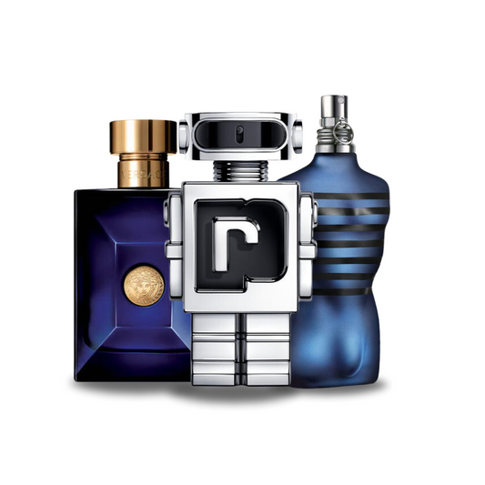 Coffret 3 Parfums: Versace DYLAN BLUE, Paco Rabanne PHANTOM y Jean Paul Gaultier ULTRA MALE 100ml